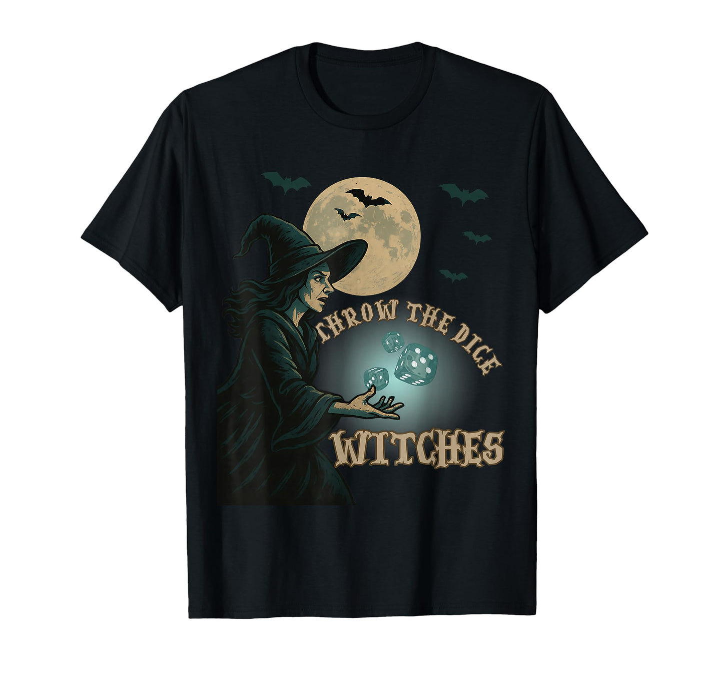 Throw The Dice Witches for Women Bunco Halloween Party T-Shirt