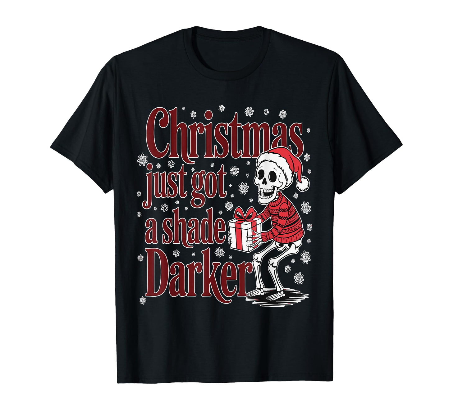 Gothmas Gothic Academia Christmas Skeleton Holiday T-Shirt