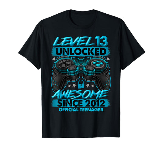 Official Teenager Level 13 Unlocked Gifts 13th Birthday Boy T-Shirt