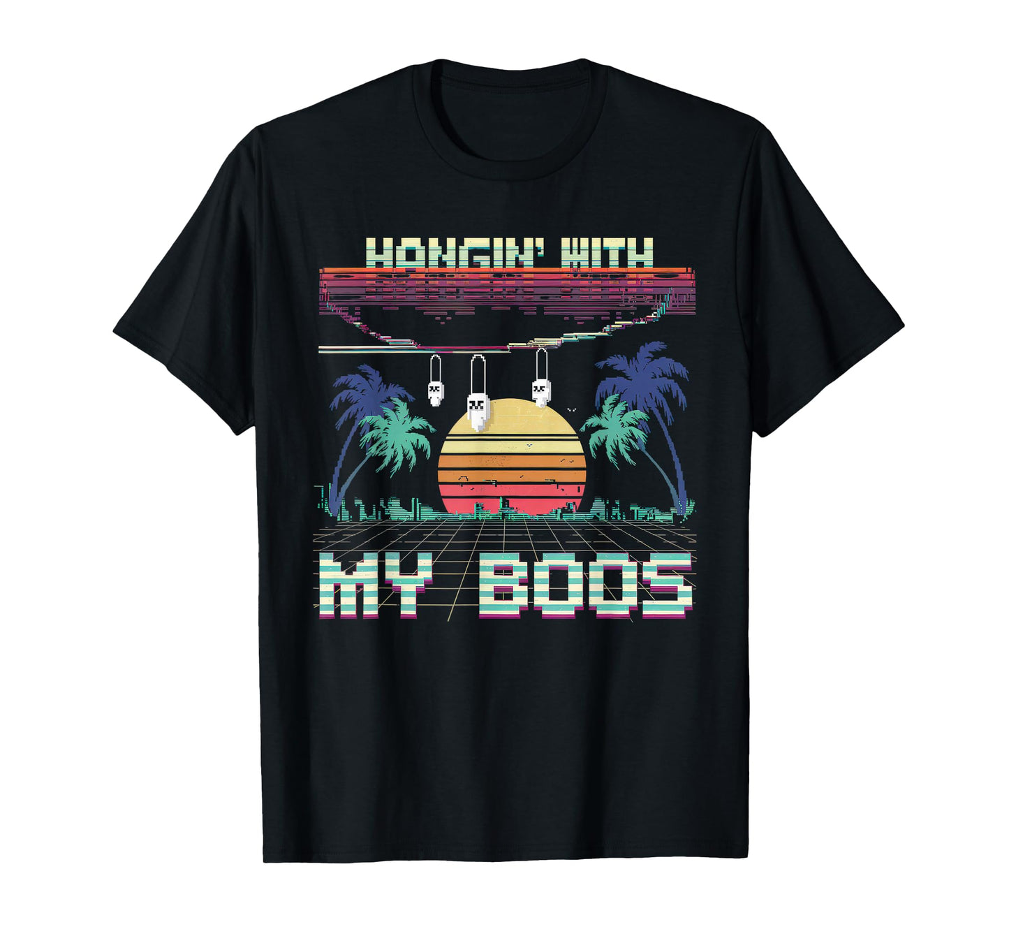 Hangin' with My Boos Tshirt Halloween Ghost Scary Witch Men T-Shirt