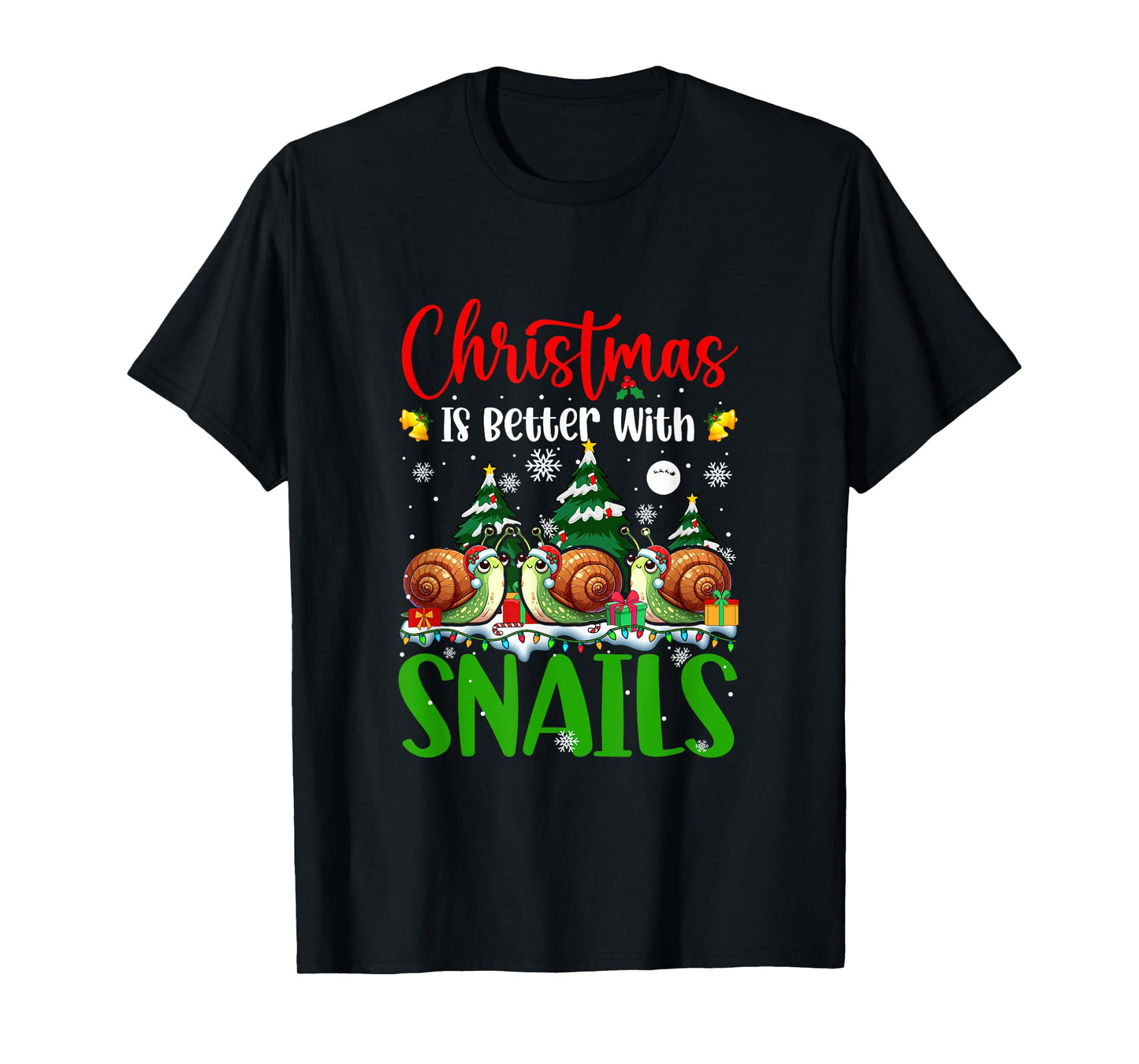 Xmas is Better Funny Joke Snails Lover Christmas Tree T-Shirt