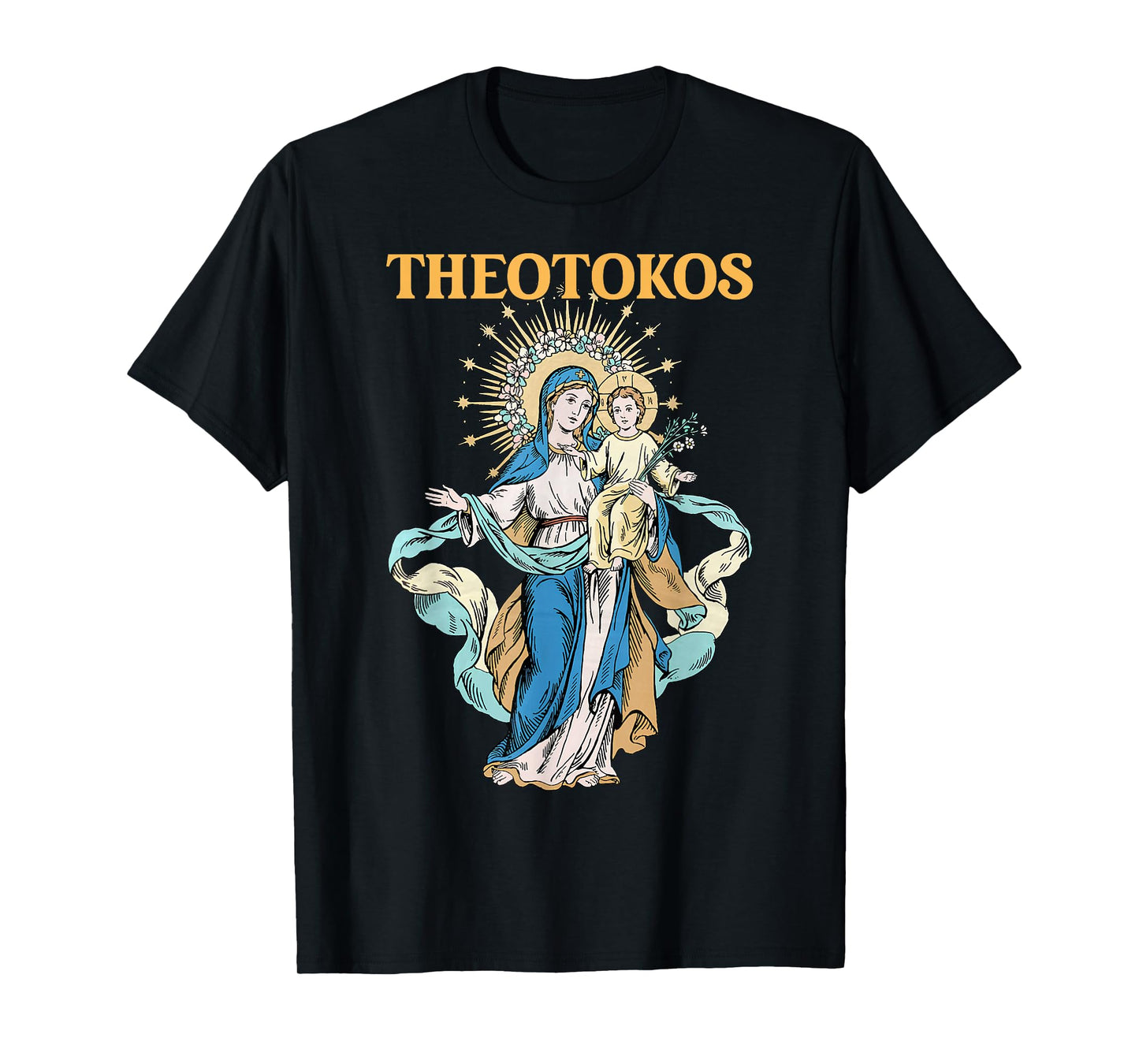 Theotokos Vintage Mary and Child Mother of God Christ Faith T-Shirt