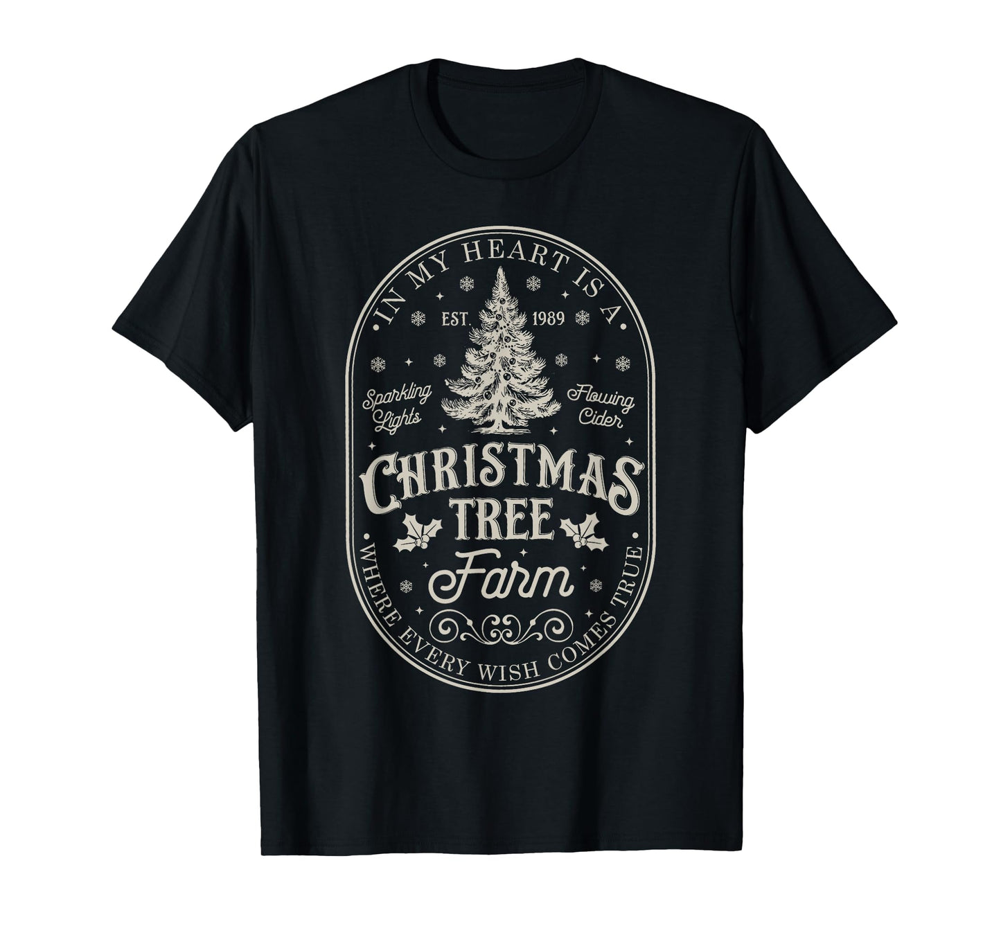 In My Heart Is A Christmas Xmas Tree Farm Vintage Clothing T-Shirt