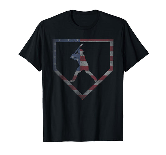 Vintage American flag Baseball USA T-Shirt