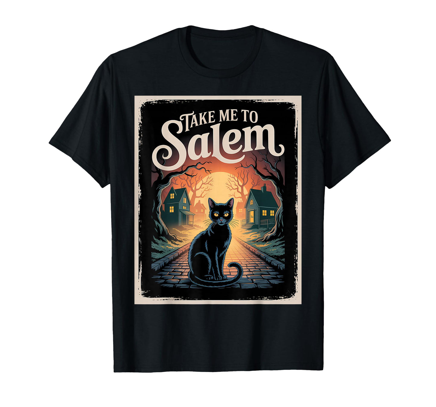 Take Me to Salem Black cat Spooky Outfit for Halloween T-Shirt