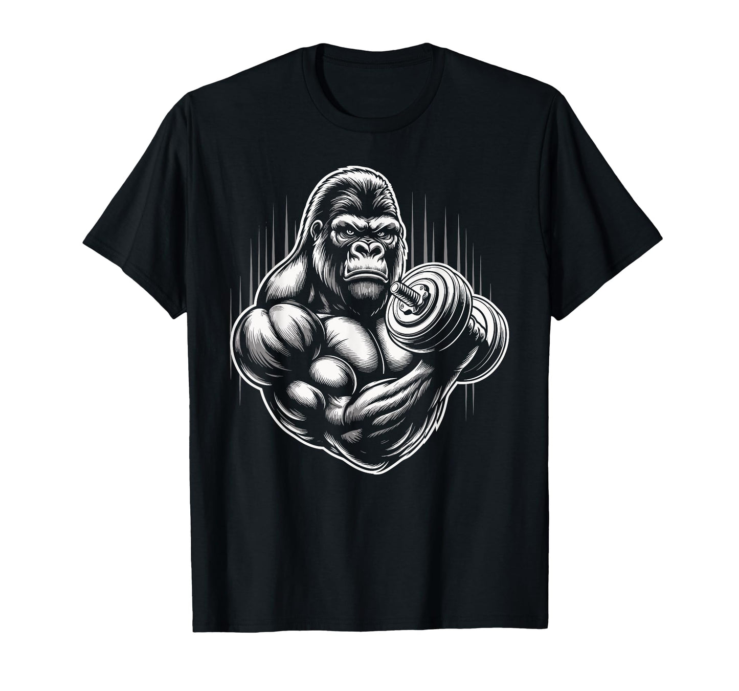 Gorilla Muscle Dumbbell Workout T-Shirt