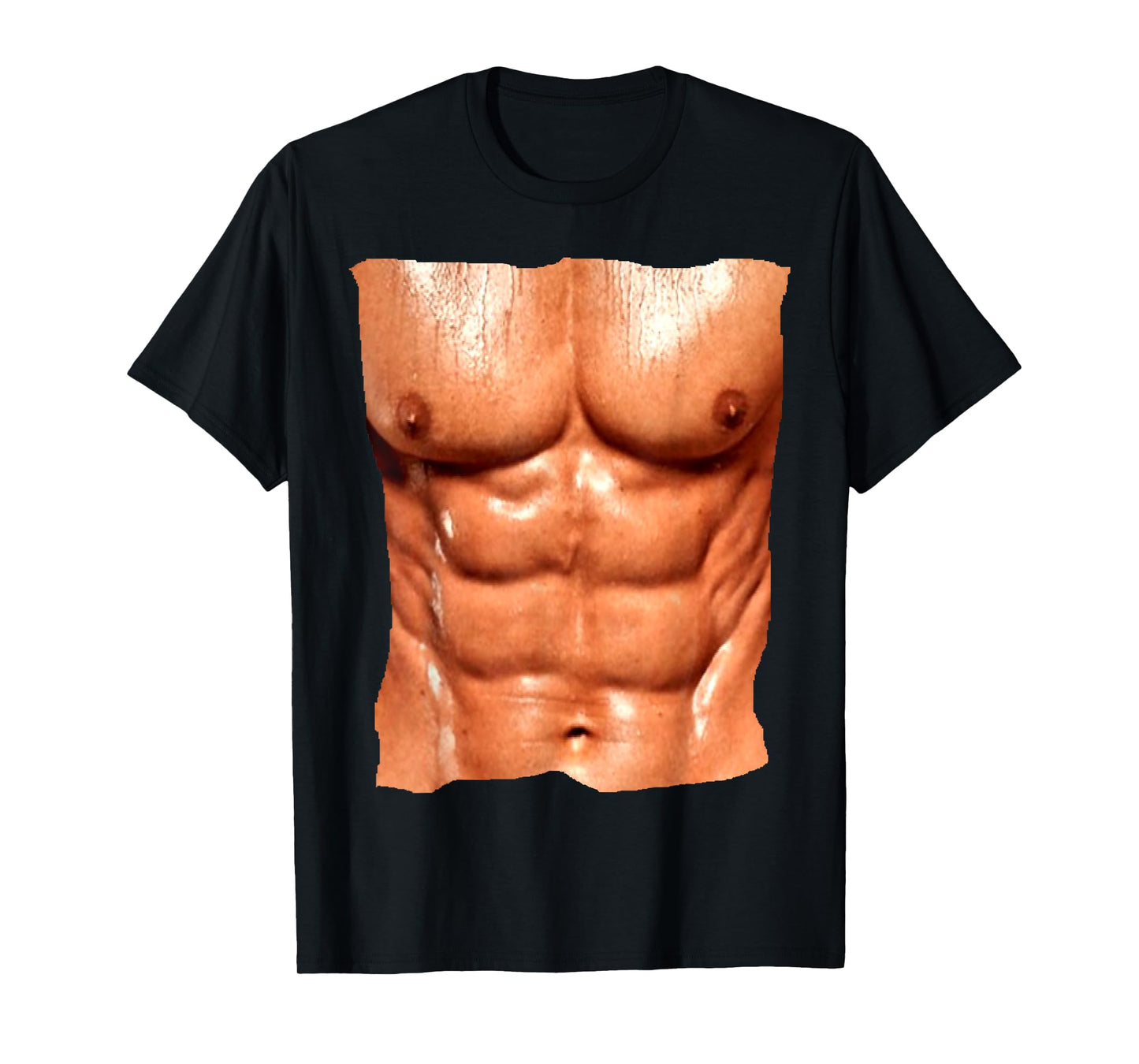 Replica Six Pack Abdomnial Abs Fake Muscle Chest T-Shirt T-Shirt