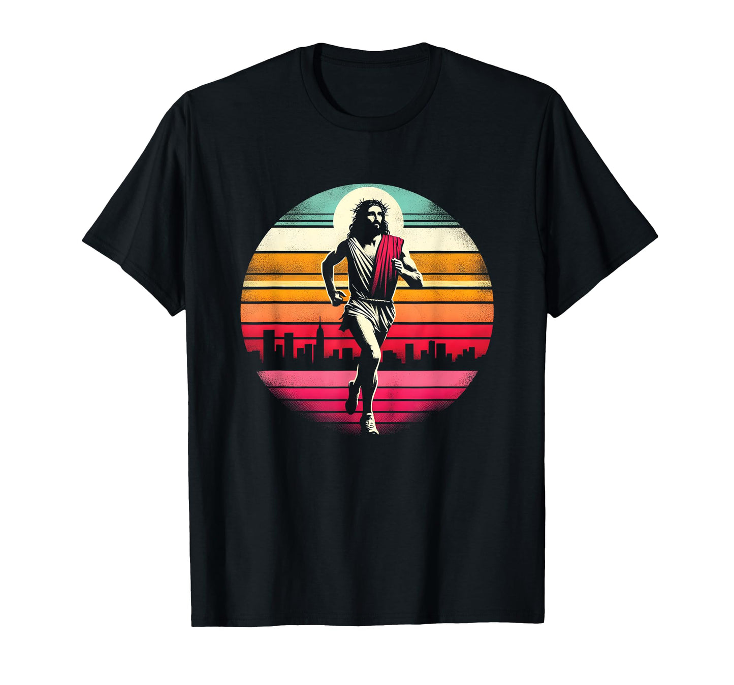 Jesus Marathon Runner - Funny Christian Religious Running T-Shirt, Small