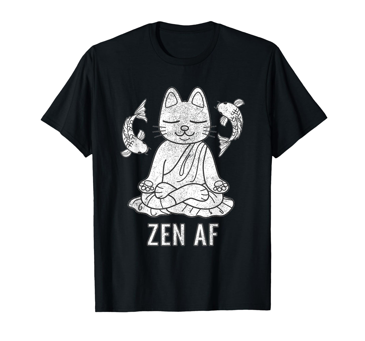 Zen AF Funny Meditating Cat Spiritual Yoga Gift For Women T-Shirt