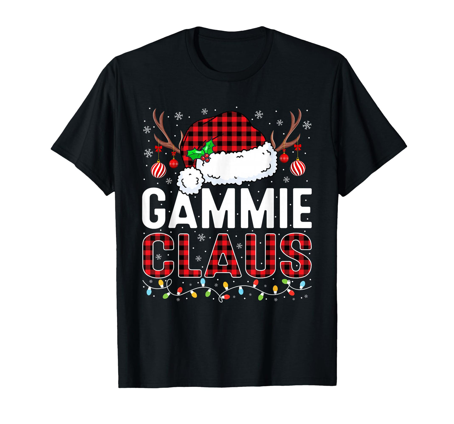 Christmas Lights Gammie Claus Family Matching Xmas Pajama T-Shirt