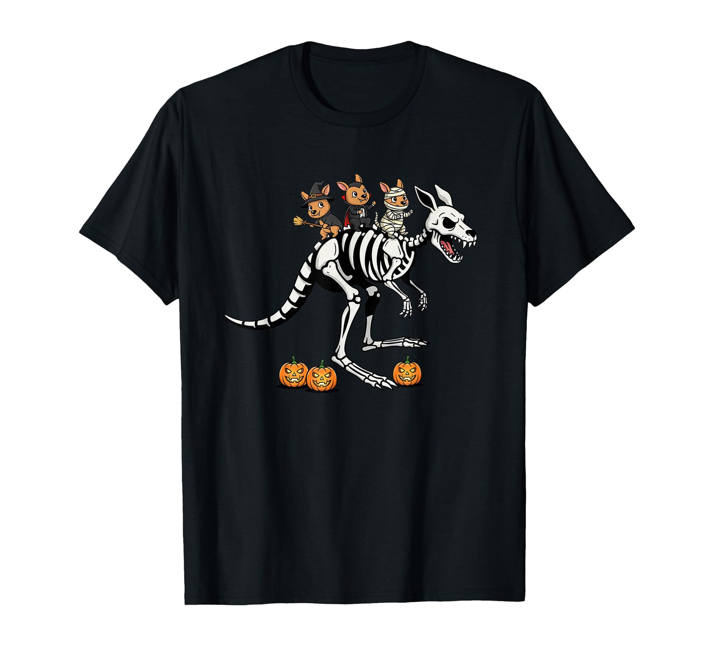 Kangaroo Skeleton Mummy Witch Halloween Kids Mens Womens T-Shirt