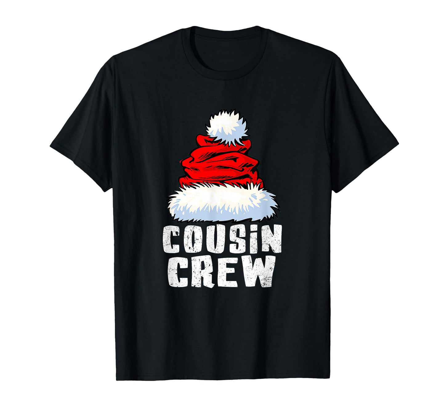 Cousin Crew Christmas Santa Hat Matching Family Pajamas Xmas T-Shirt