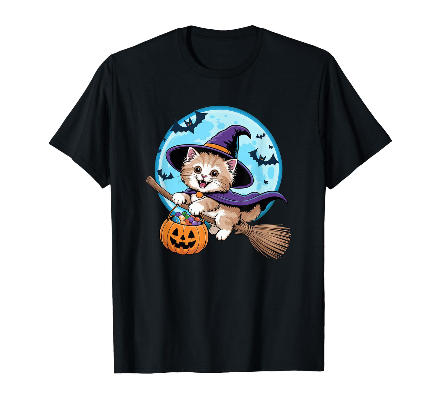 Halloween Witch Persian Cat Moon Persian Longhair T-Shirt