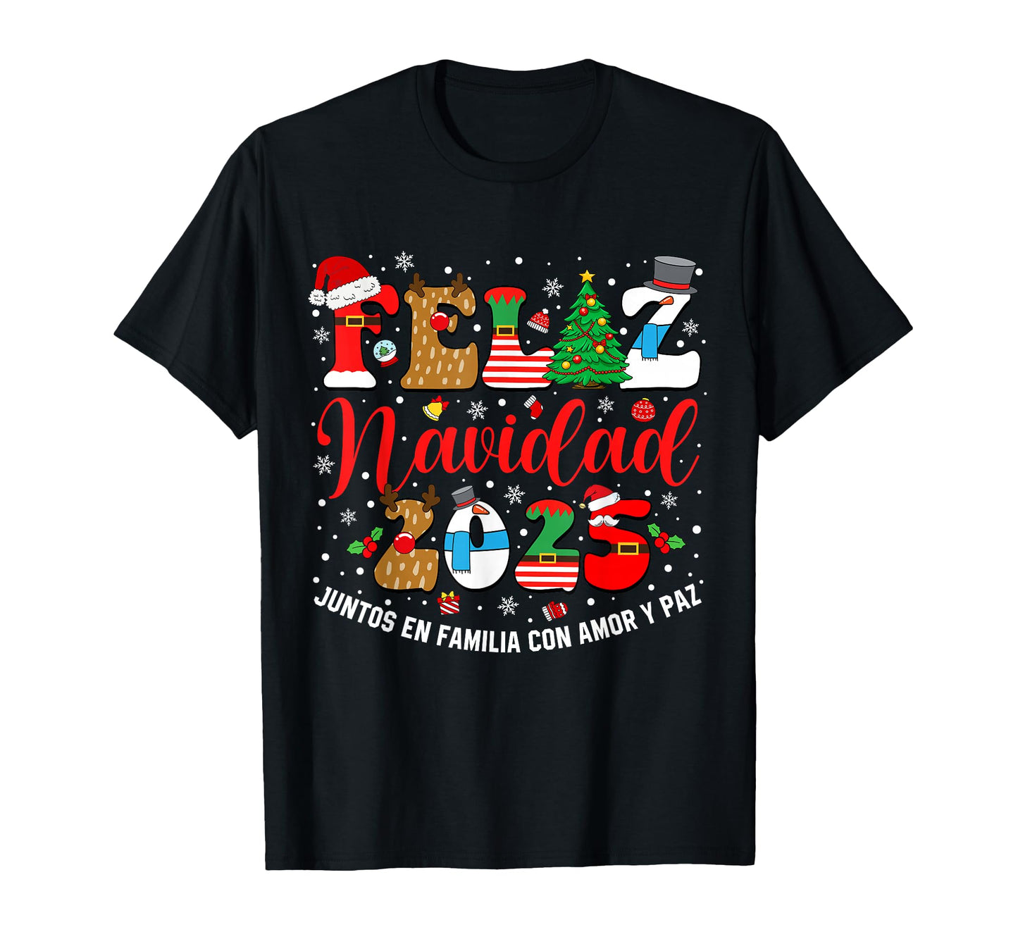 Feliz Navidad Matching Family Spanish Christmas Men Women T-Shirt