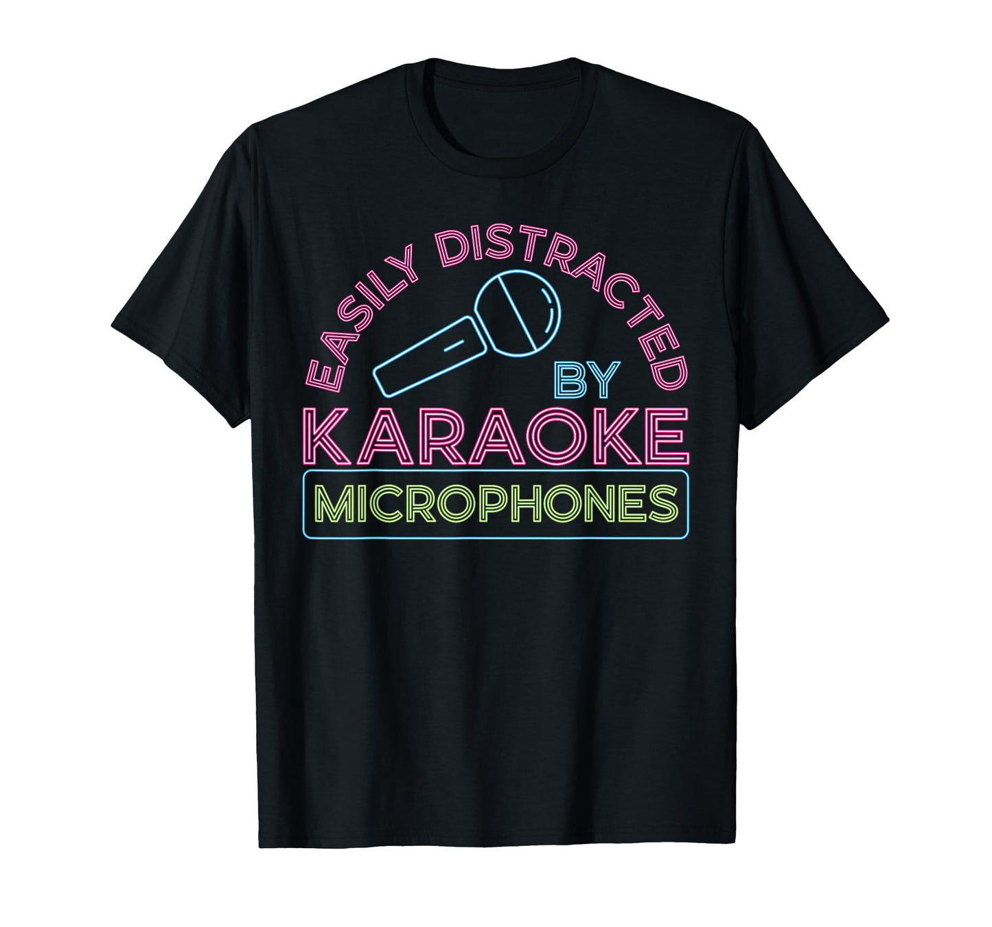 Karaoke Singer 80s Retro Vintage Easily Distracted By T-Shirt