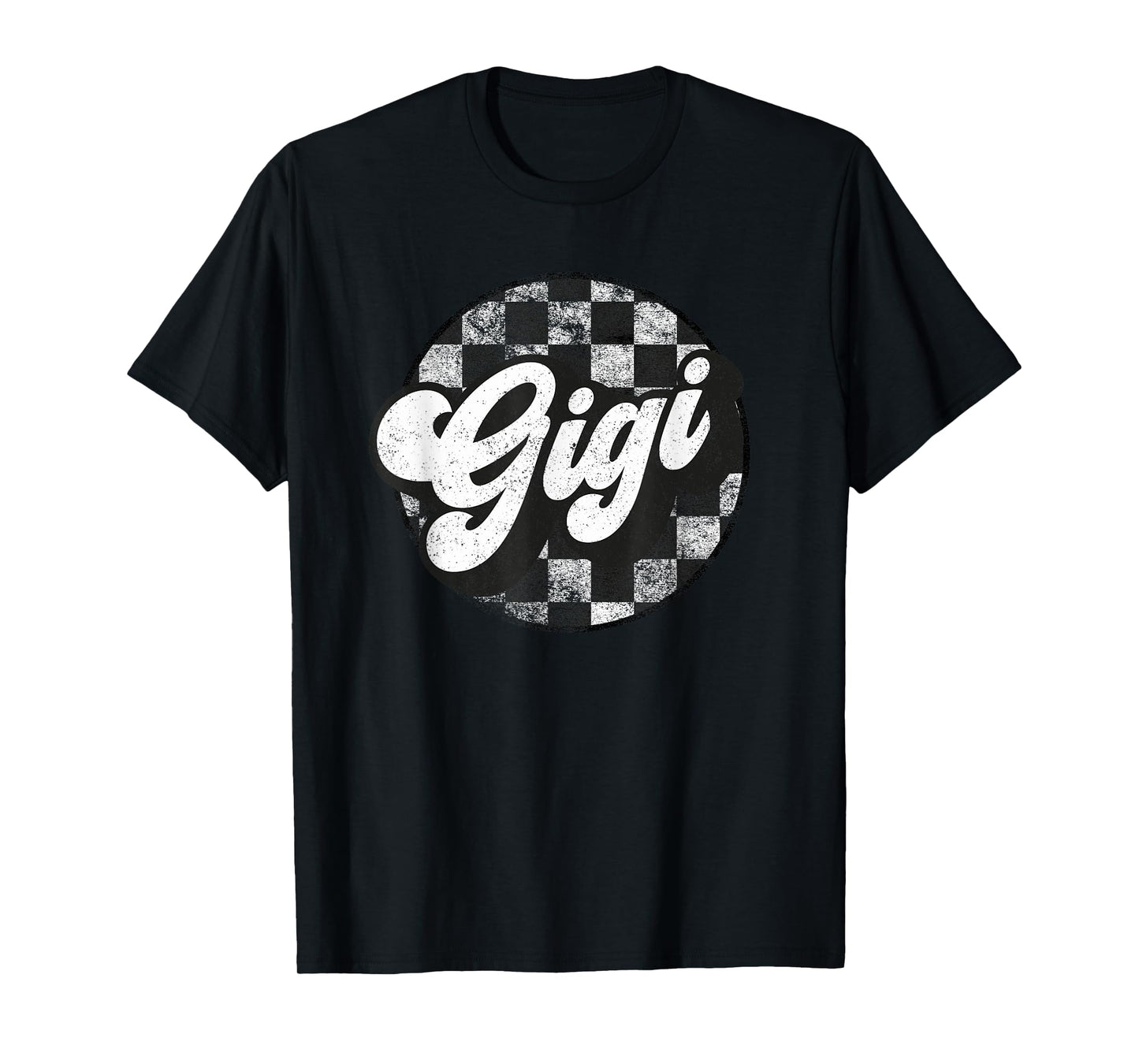 Funny Retro Checkered Gigi Race Vintage Matching Family T-Shirt