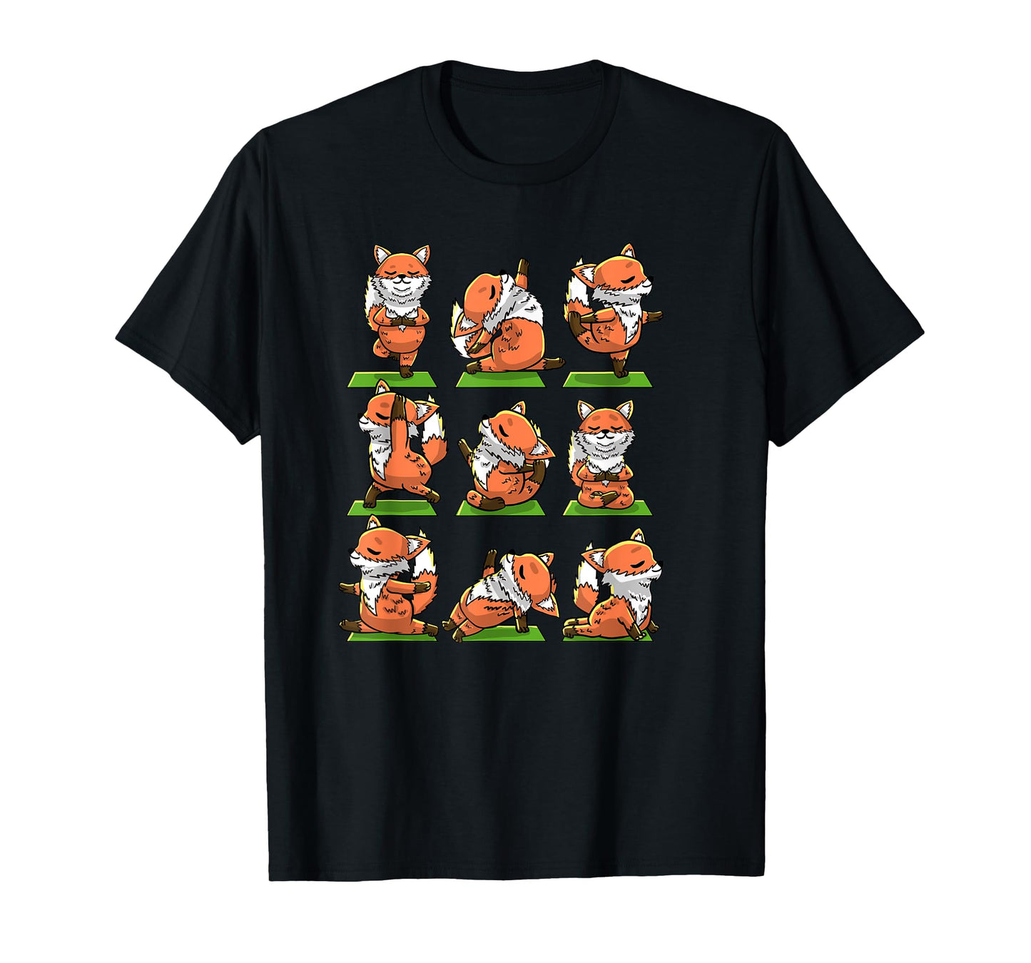 Yoga Foxes Pose Funny Meditation Exercise Animal Lover Gift T-Shirt