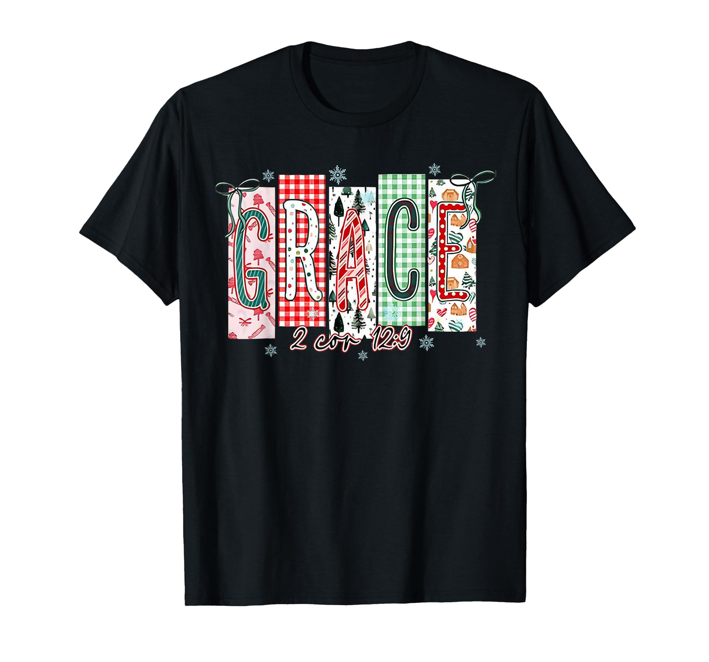 Grace Christmas Santa Coquette Bow Women Girls T-Shirt