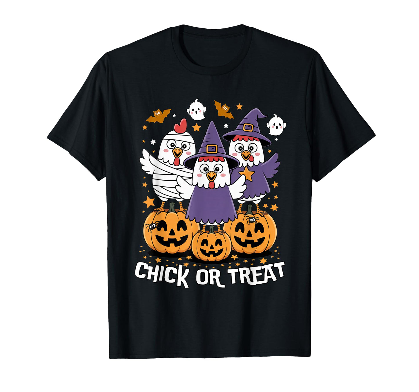 Funny Chick or Treat Halloween Chicken Costume Party Design T-Shirt