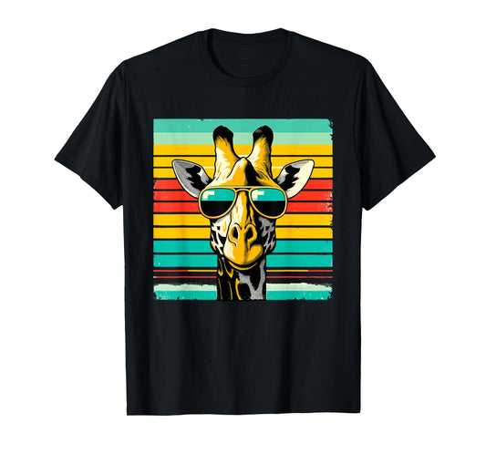 Cool Retro Giraffe Sunglasses T-Shirt