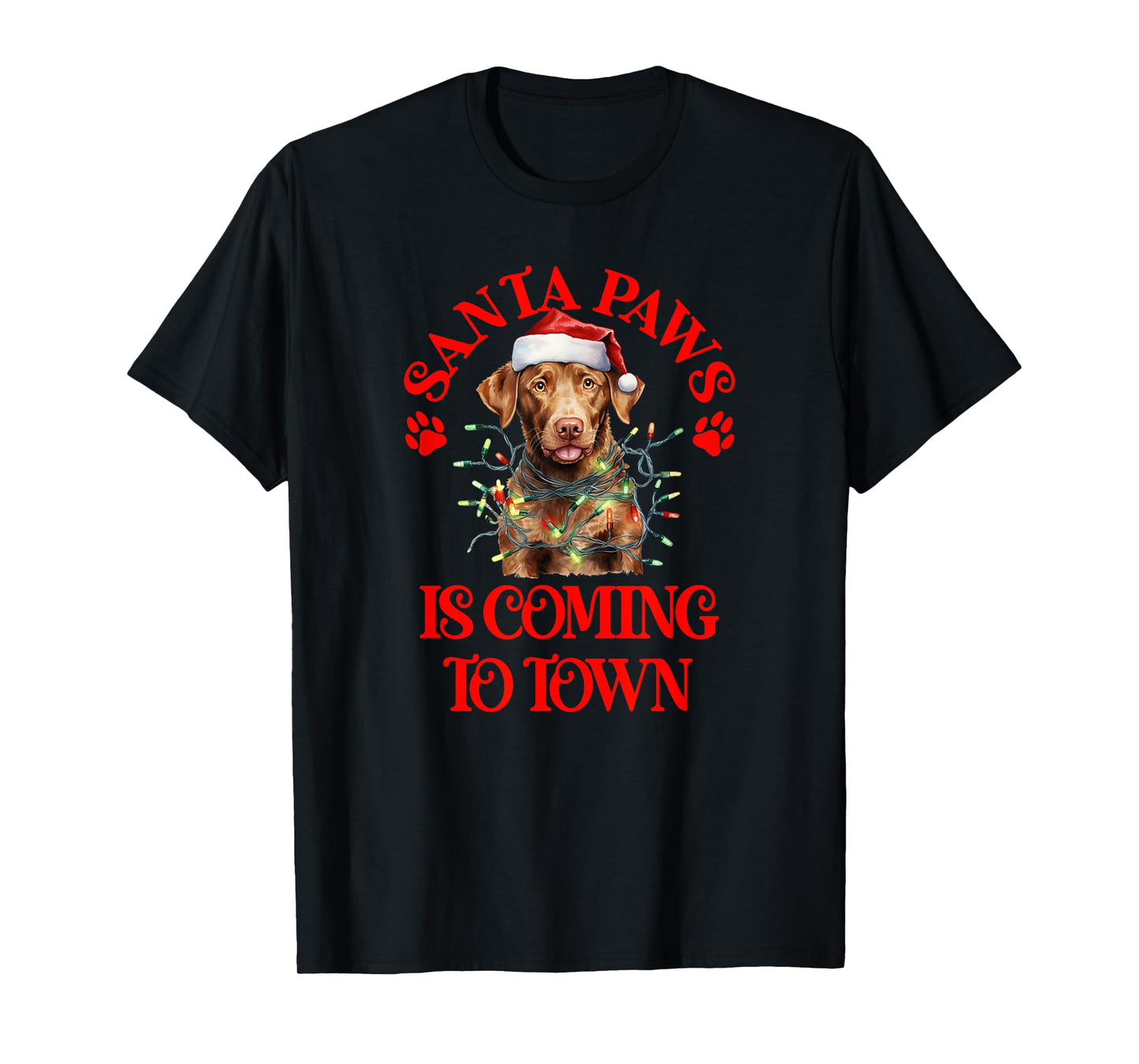 Santa Paws is Coming to Town with Christmas Ridgeback T-Shirt