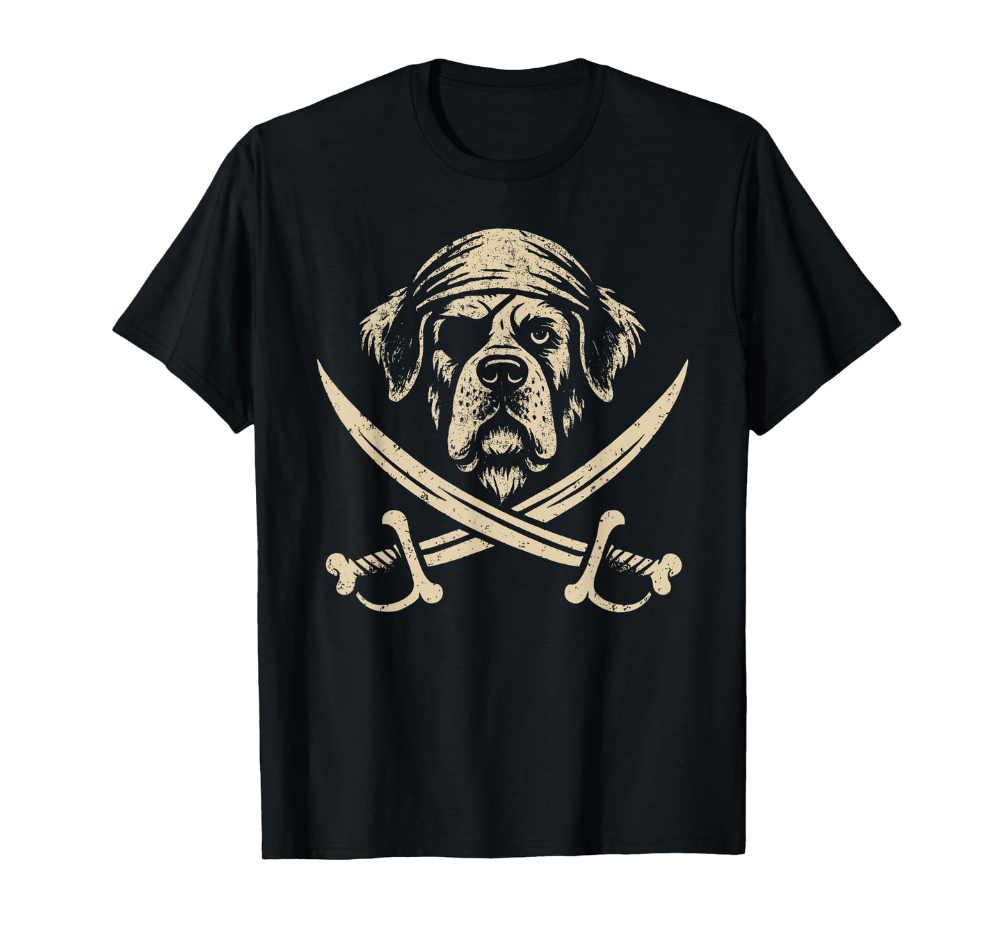 Vintage Pirate Saint Bernard Crossbones Dog Lover T-Shirt