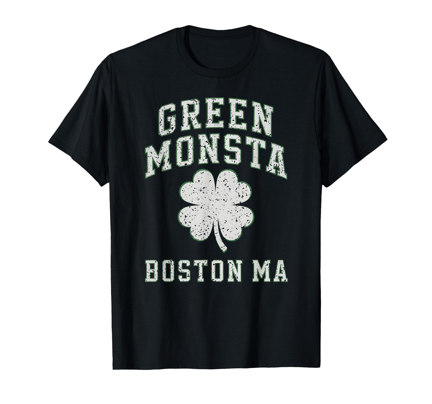 The Green Monsta Boston Irish Pride Distressed Clover T-Shirt