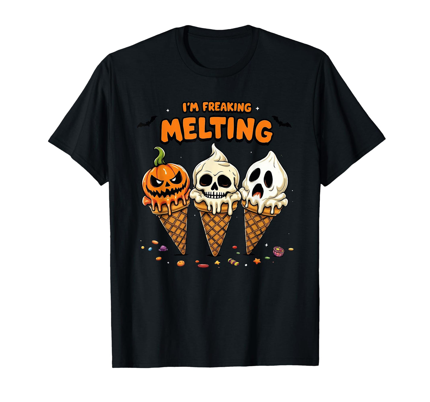 I'm Freaking Melting Funny Spooky Halloween Ice Cream T-Shirt