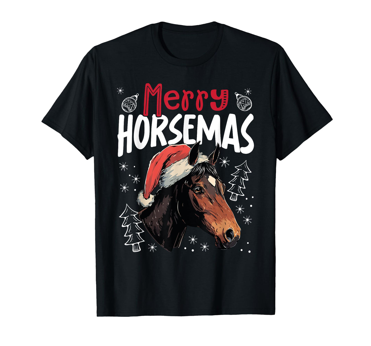 Merry Horsemas Funny Christmas Horse T-Shirt