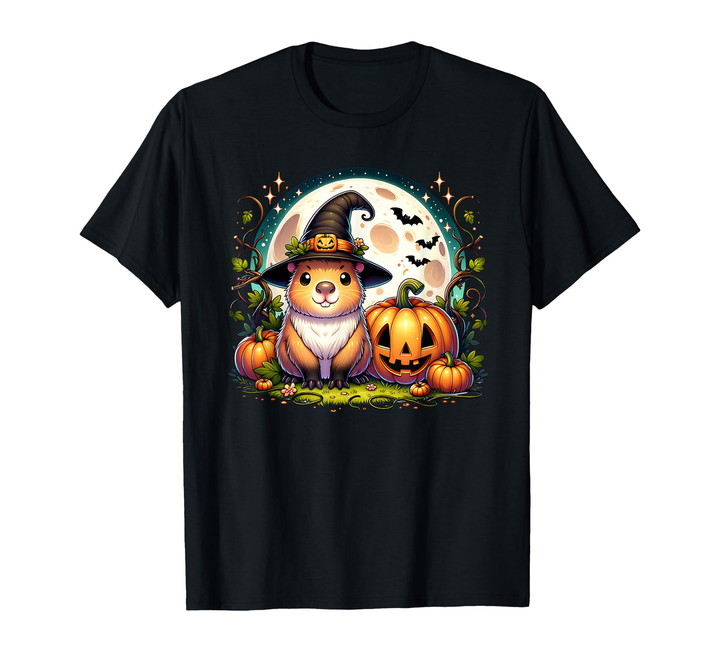 Halloween Capybara Witch T-Shirt