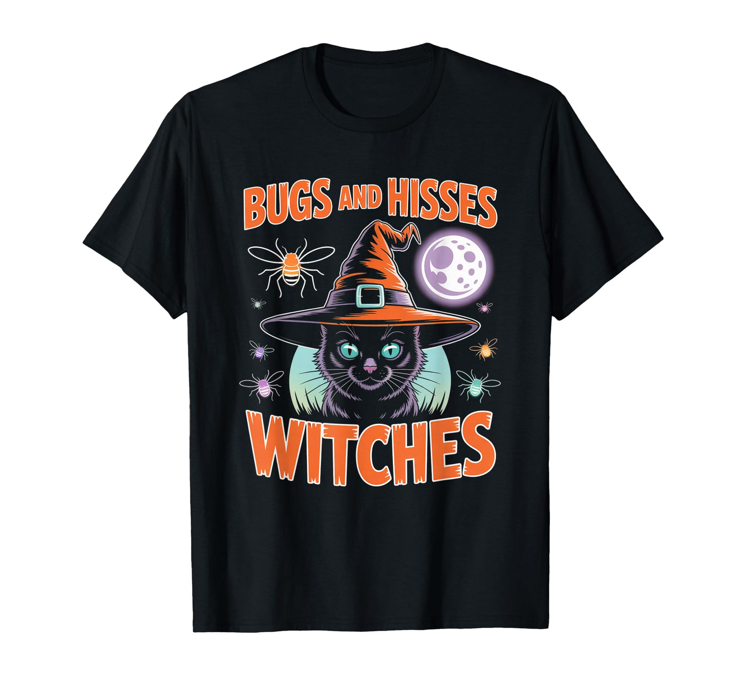 Gothic Cat Magic Moon Halloween Witch Apparel T-Shirt