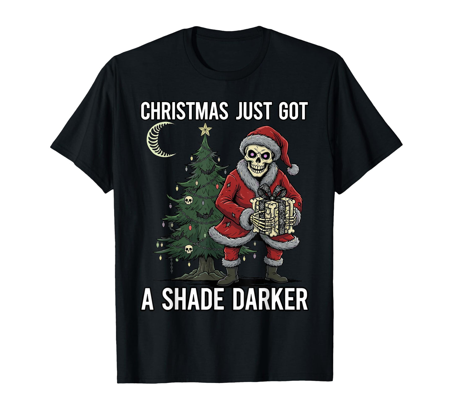 Gothic Christmas Skeleton Santa Gothmas T-Shirt