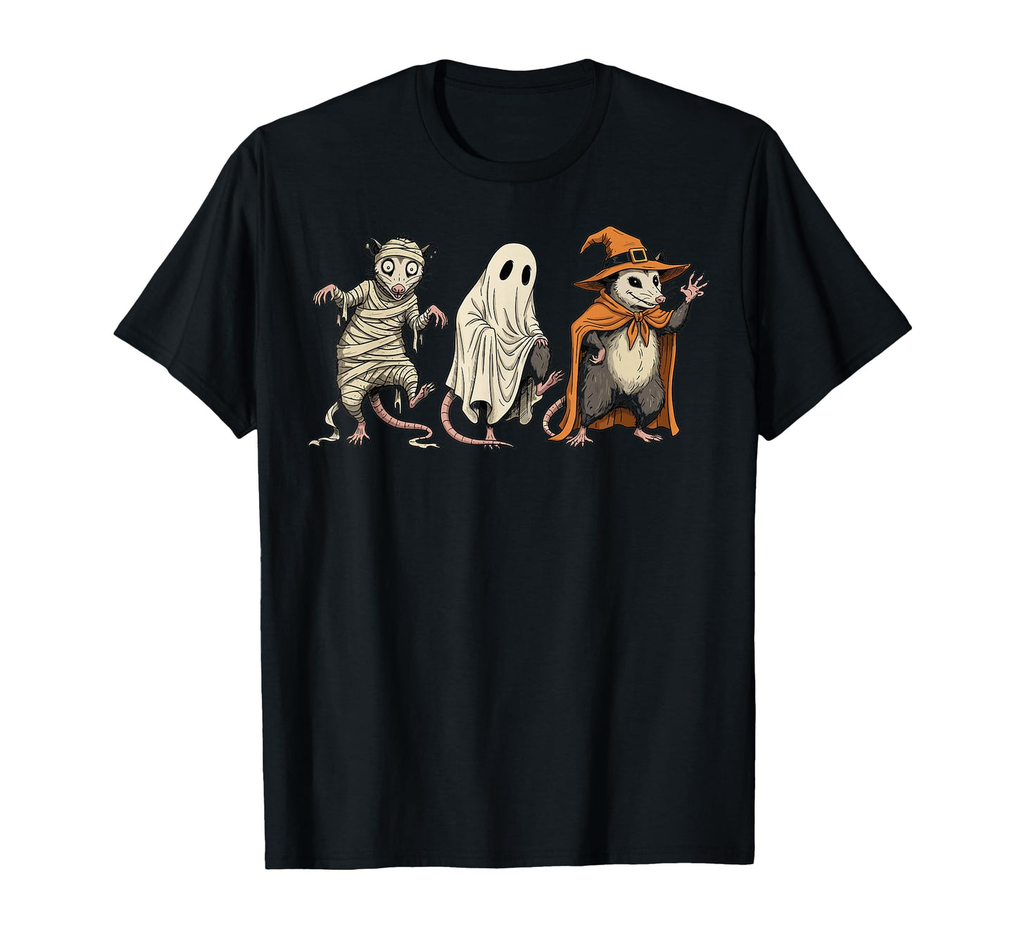 Halloween Possum Mummy Ghost Witch Costume Funny T-Shirt