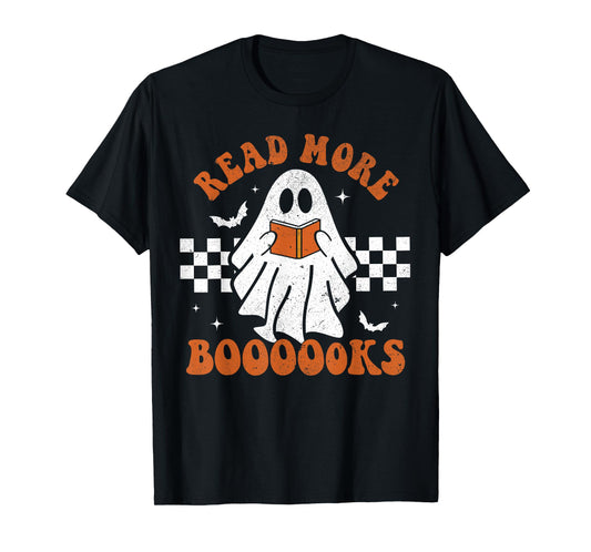 Read More Books Cute Ghost Reading Book Teacher Halloween T-Shirt