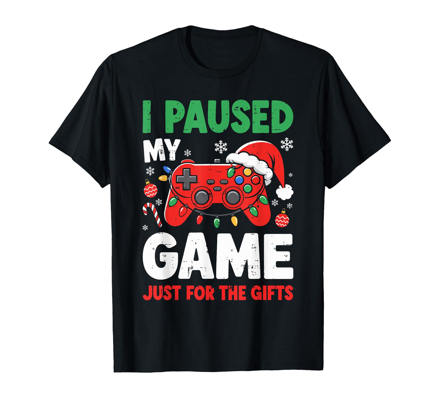 I Paused My Game Just for The Christmas Gamer Xmas Men Kids T-Shirt