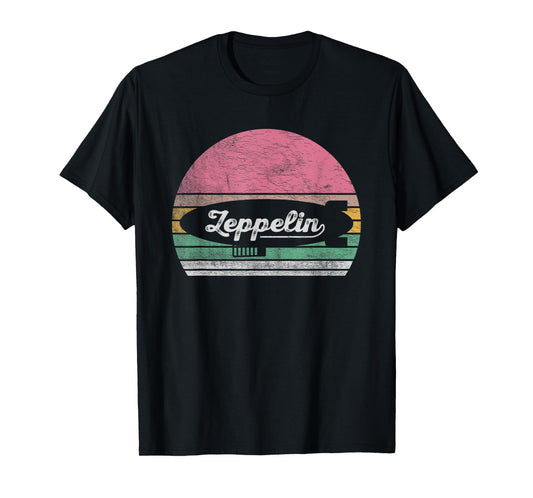 Zeppelin Retro Colorful Graphic Design T-Shirt