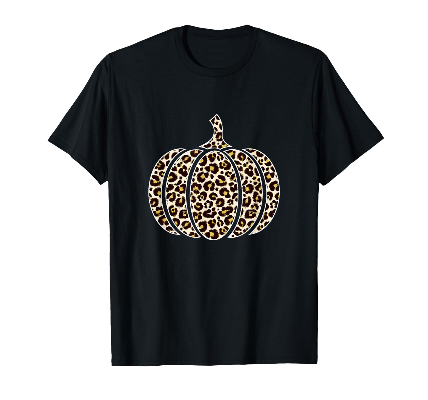 Funny Halloween Pumpkin Leopard Print for Women Teen Girls T-Shirt