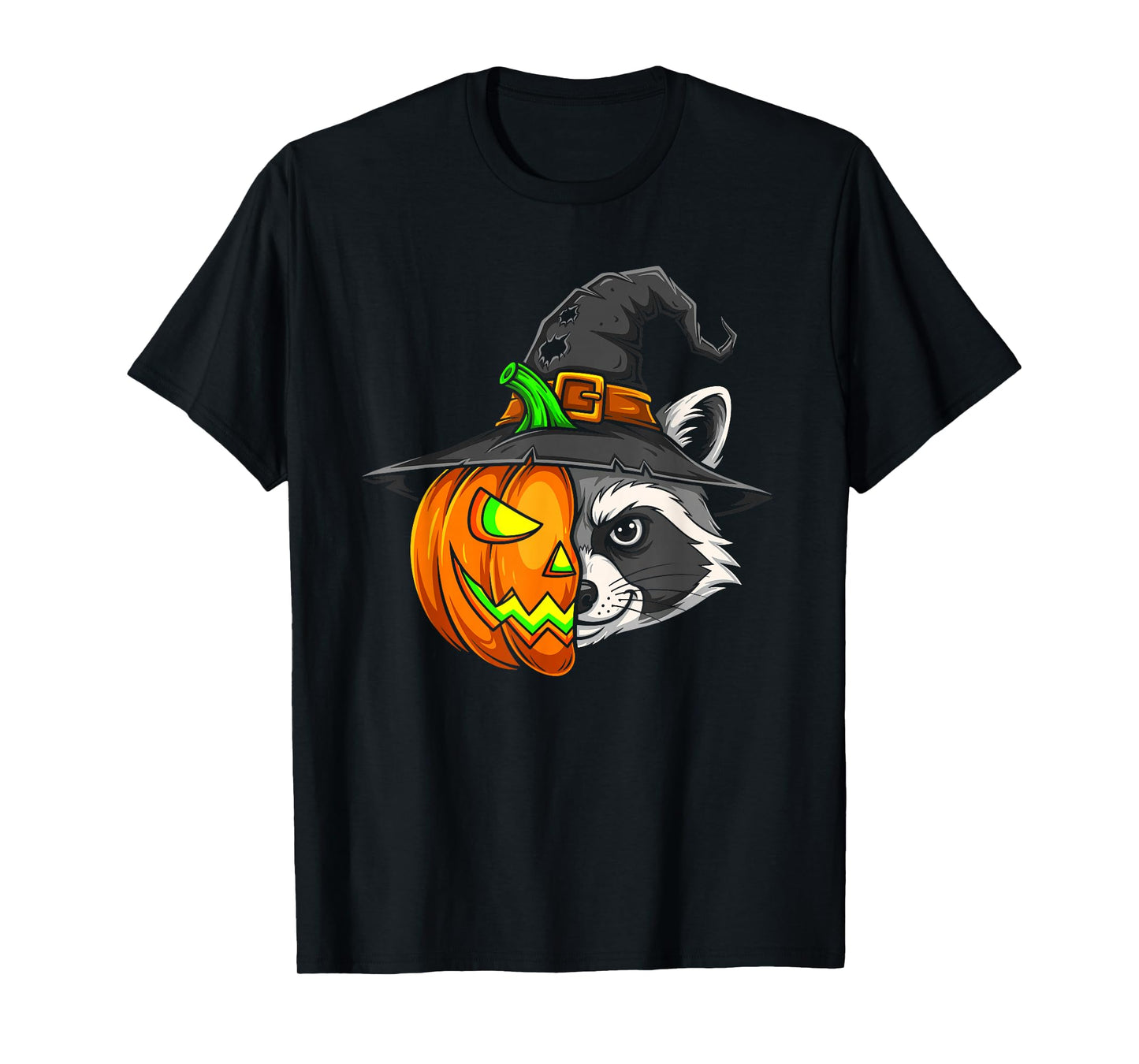 Raccoon Pumpkin Jack O Lantern Halloween Kids Mens Womens T-Shirt