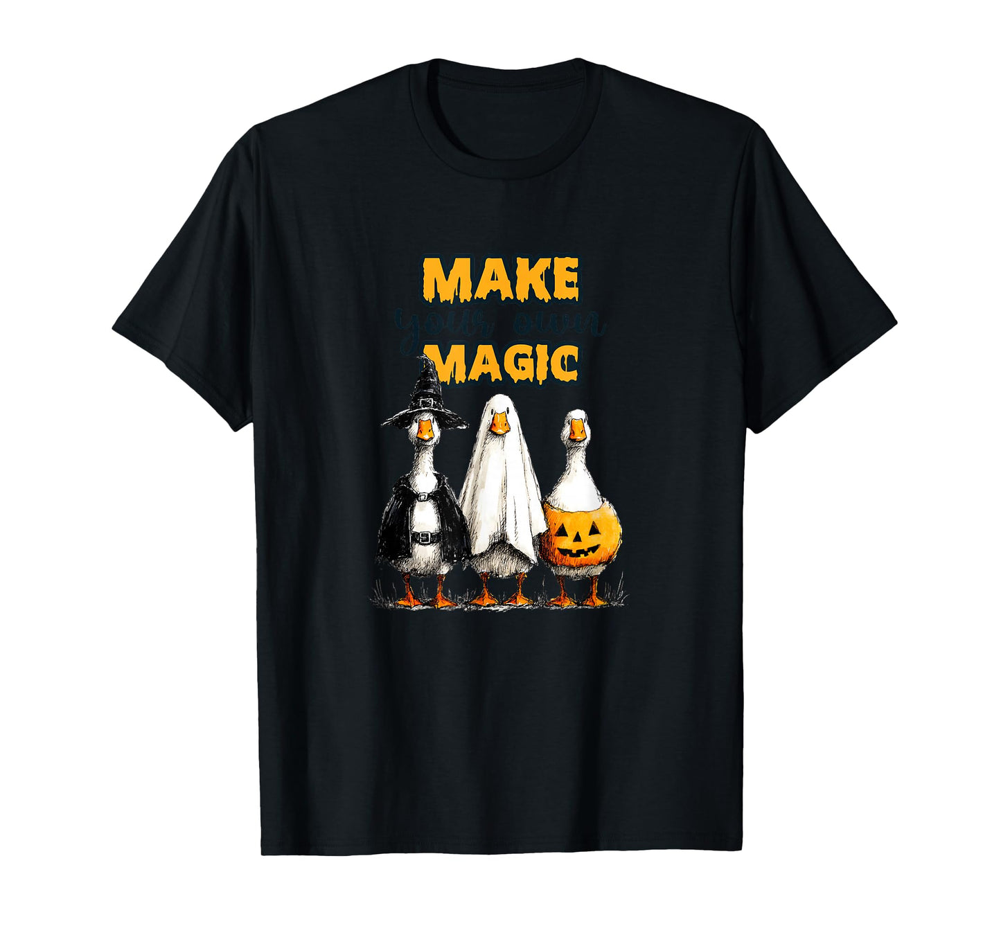 Funny Halloween Goose, Witch Ghost Cute Pet Costume T-Shirt