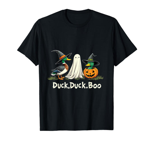 Duck Duck Boo Funny Duck Goose Witch Pumpkin Halloween T-Shirt