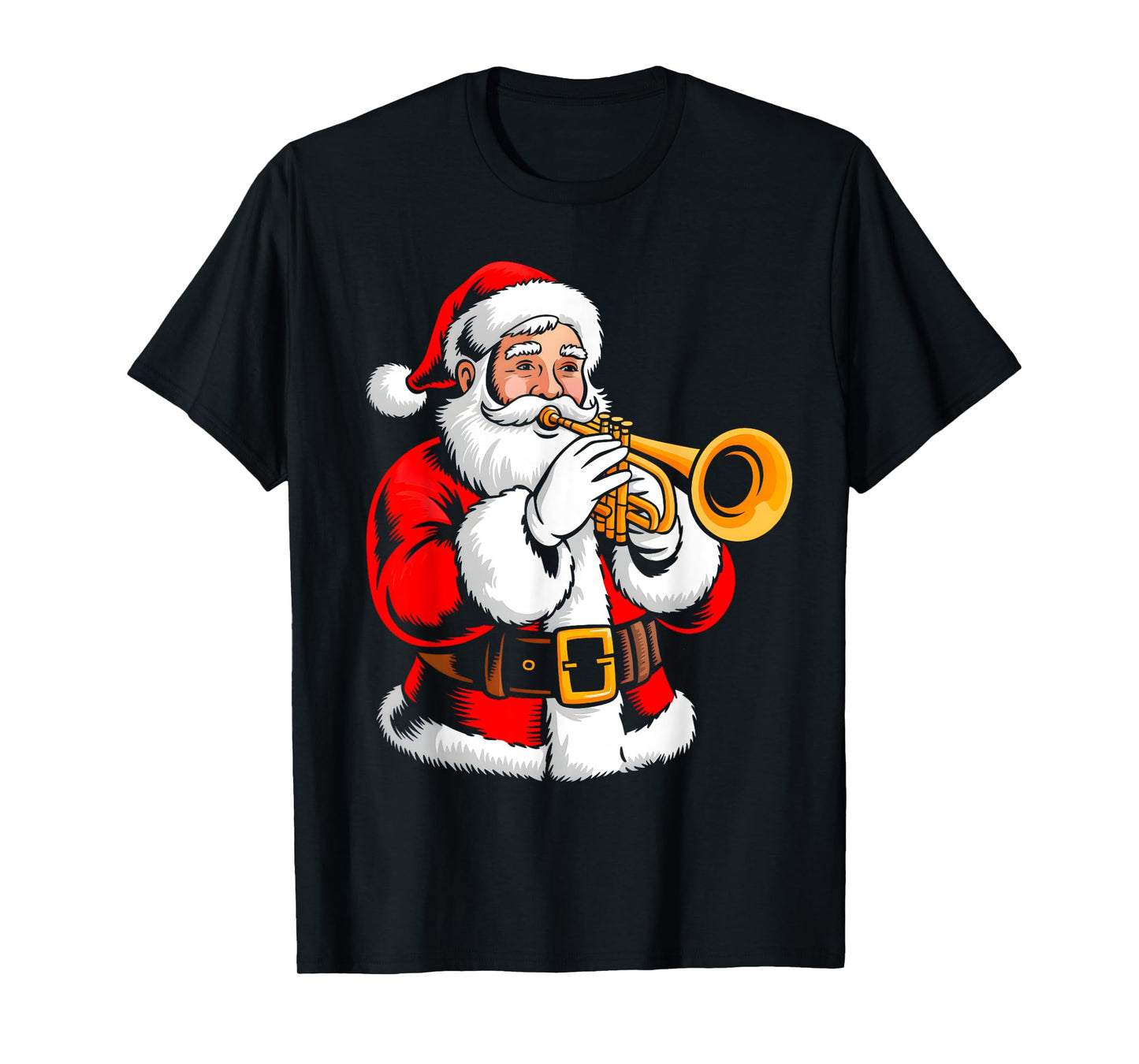 Santa Playing Tumpet Xmas Vibes Funny Christmas Pajama T-Shirt