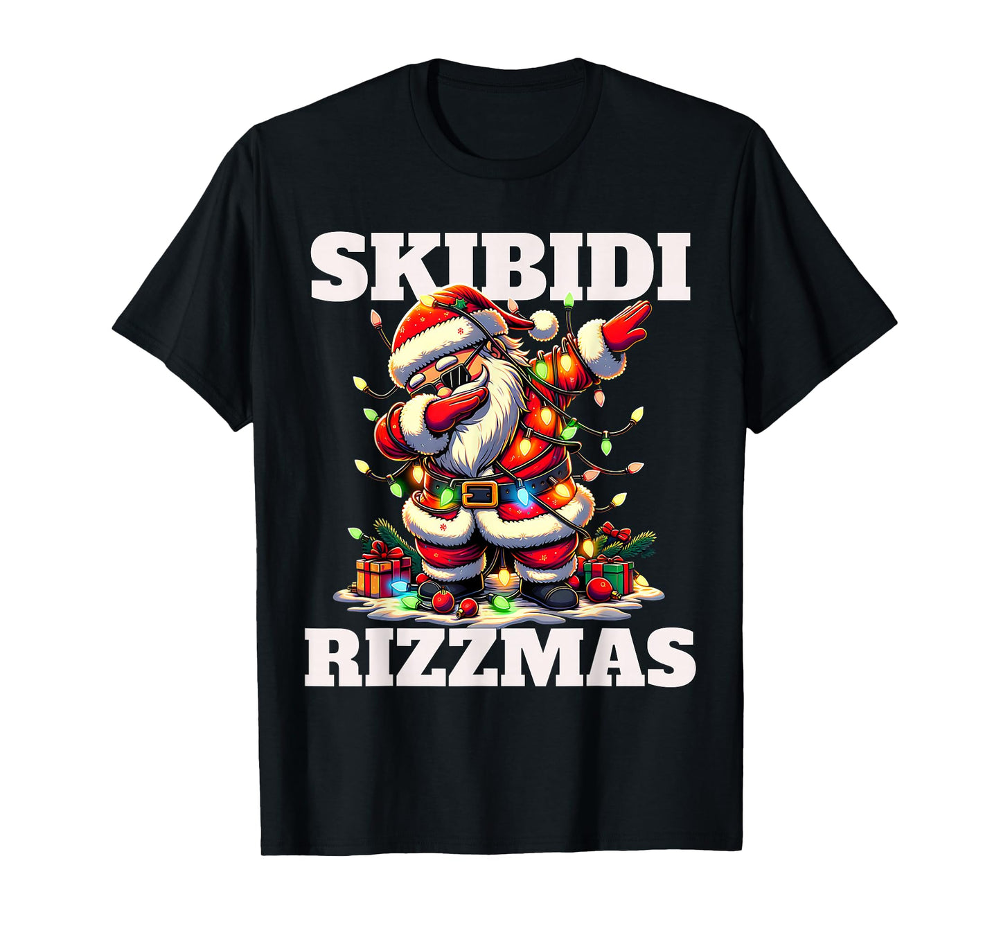 Rizz Christmas Santa Funny Xmas Gen Alpha Skibidi Rizzmas T-Shirt