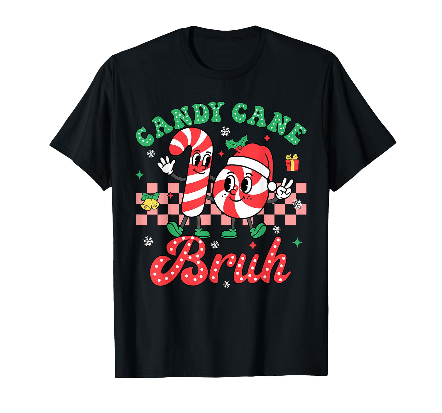 Candy Cane Bruh Christmas Love Candy Boys Girls Kids Xmas T-Shirt