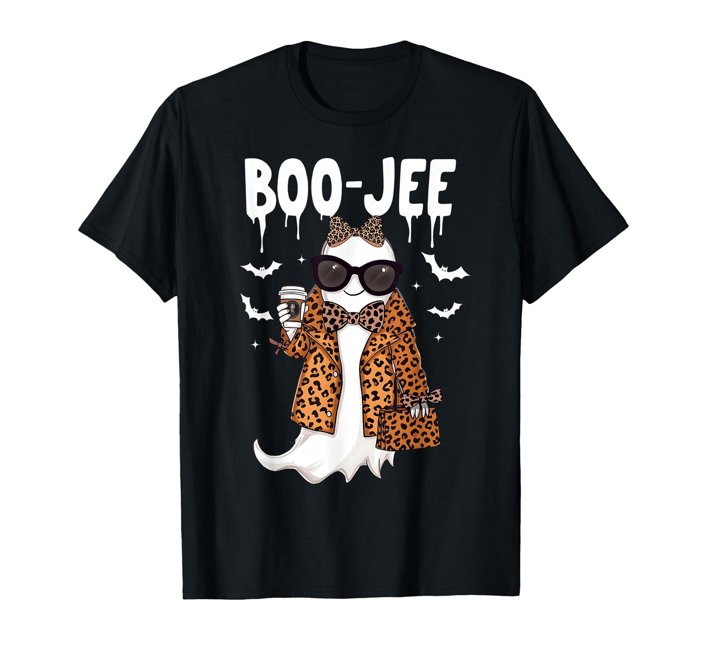 Boo JEE Boujee Pink Ghost Halloween October Vibes T-Shirt