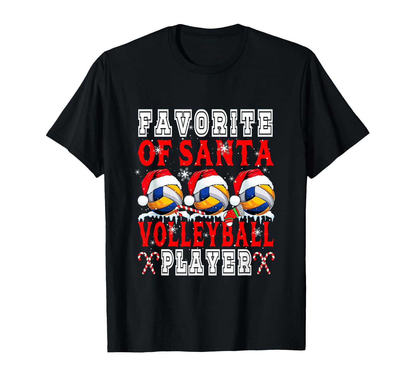 Favorite of Xmas Santa Funny Volleyball Player Matching Team T-Shirt