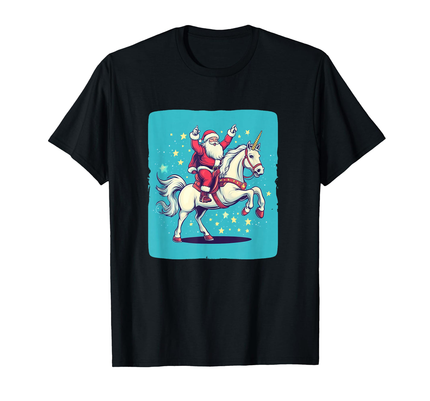 Cool Santa Travels with a Unicorn for The Holidays Costume T-Shirt