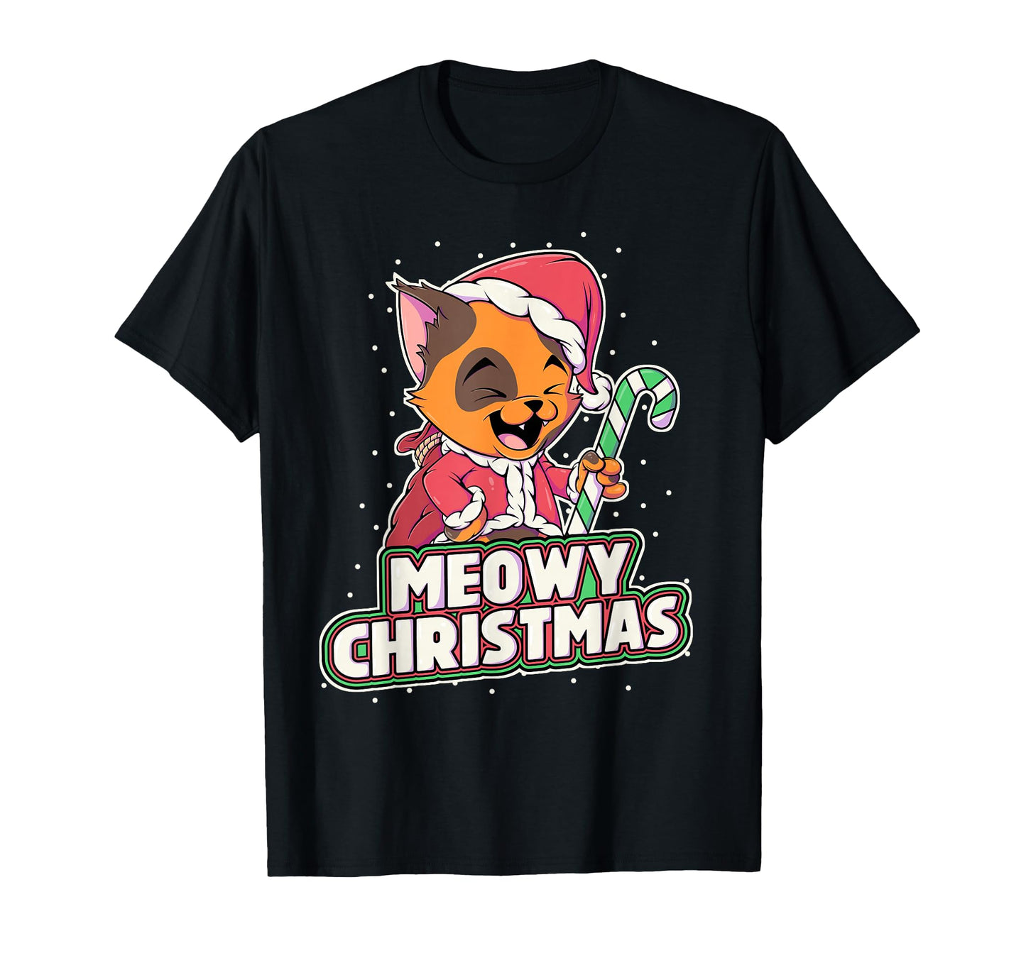 Meowy Christmas Alley Cat Lovers Xmas Santa Orange Tabby Cat T-Shirt
