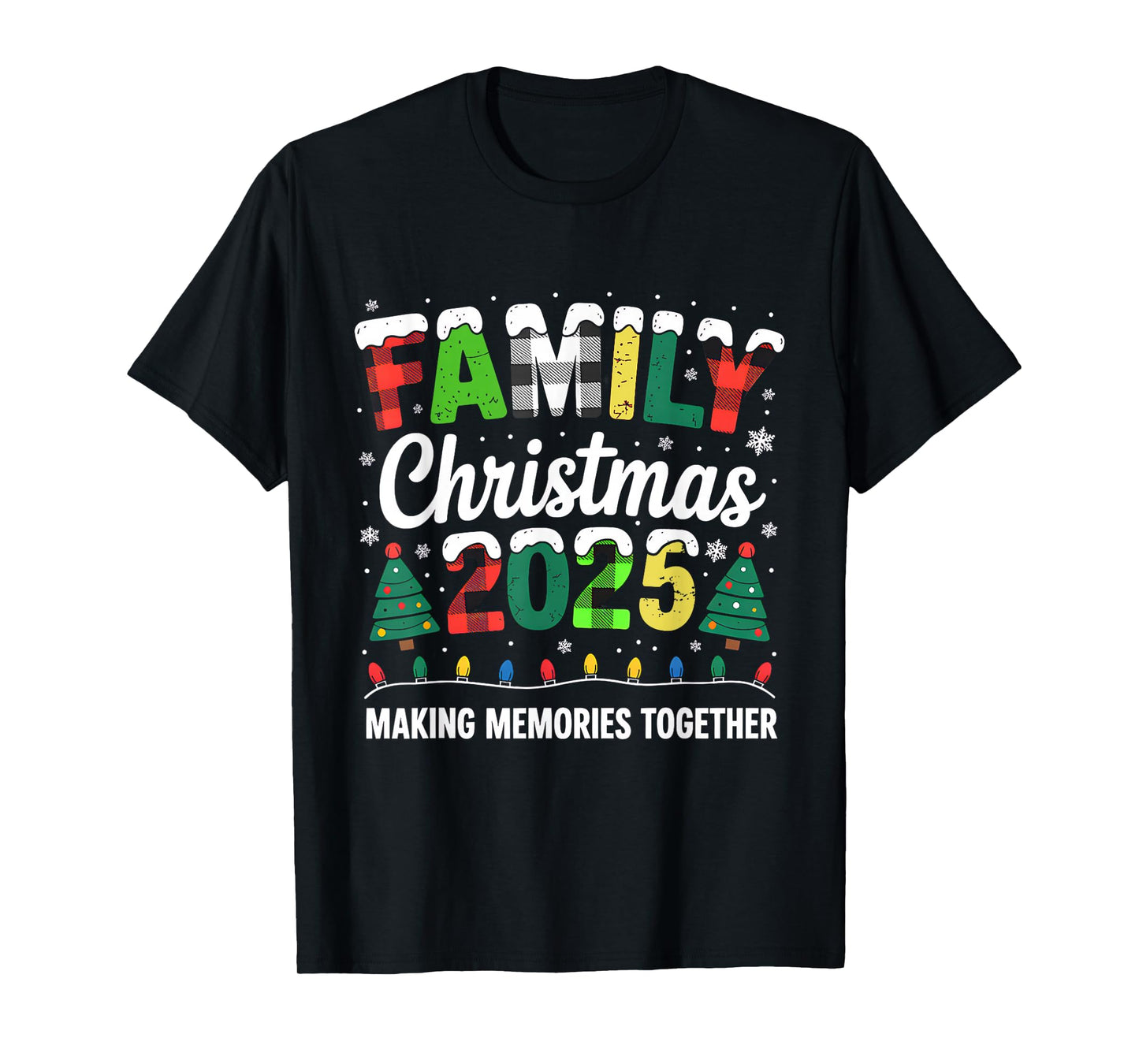 Family Christmas 2025 Matching Squad Santa Red Plaid Xmas T-Shirt
