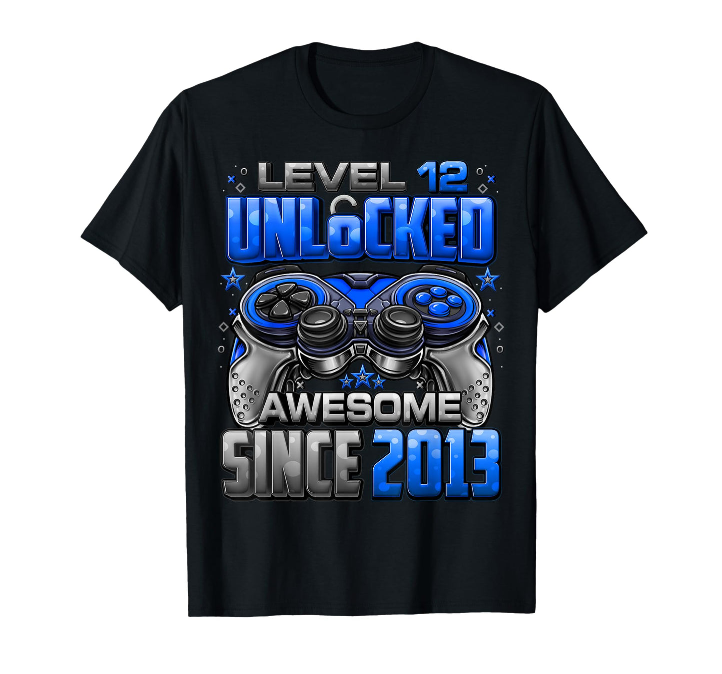 Level 12 Unlocked Awesome Since 2013 12th Birthday Gaming T-Shirt