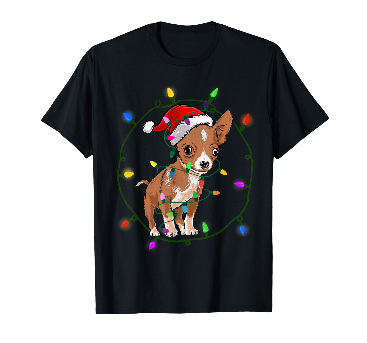 Chihuahua Christmas Lights Xmas for Chihuahua Dogs Lover T-Shirt